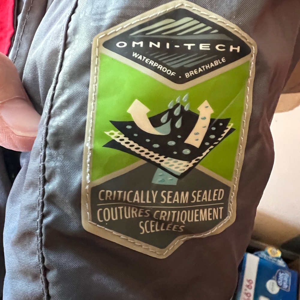 Columbia Men’s XL interchange Omni tech lined windbreaker. Grey and red. Zip up - Picture 8 of 15